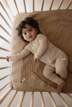 Bamboo Zip Pajamas | Golden Gingham