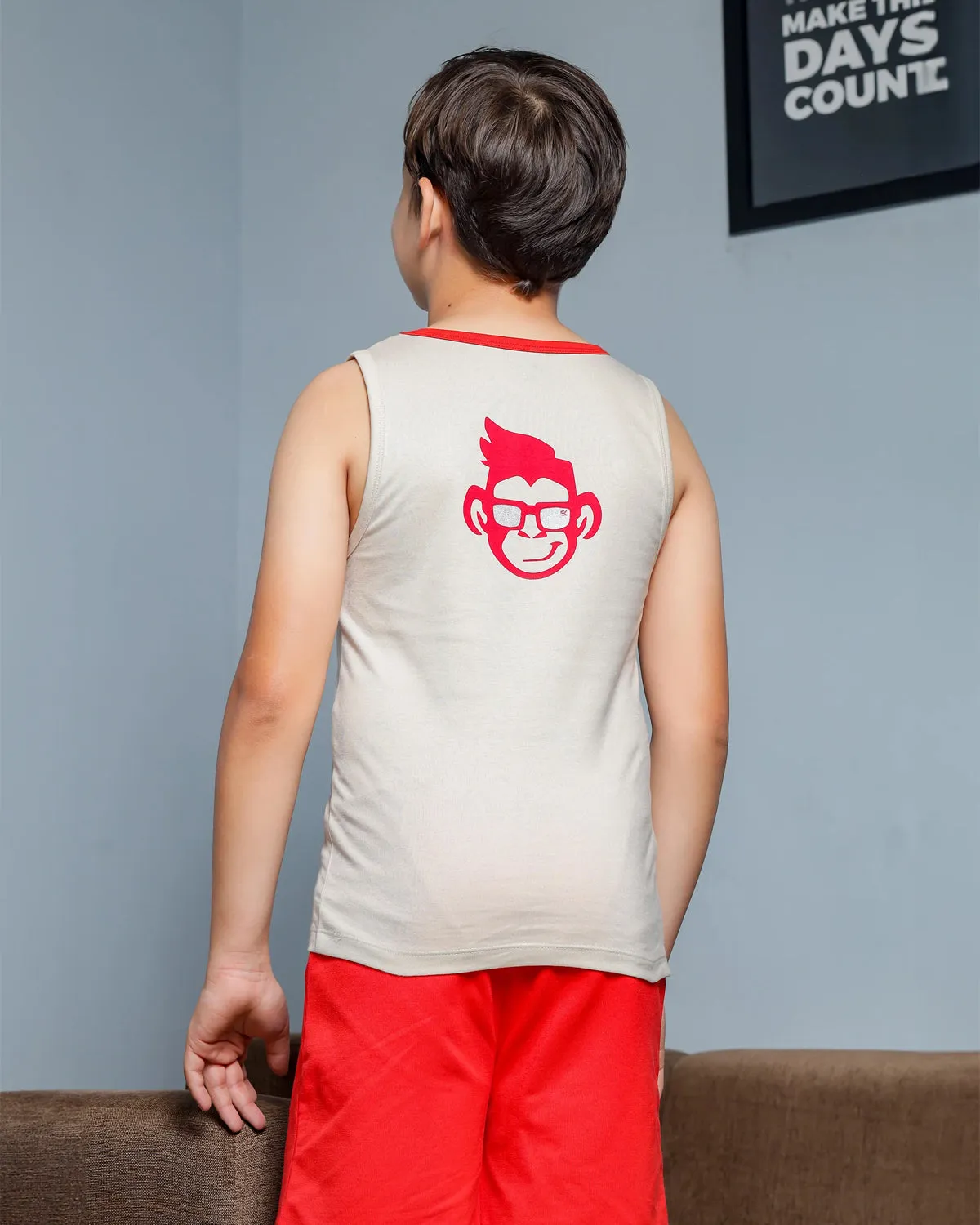 Boys Summer Tank T-Shirt - Cotton Sleeveless Regular Fit Innerwear Tee