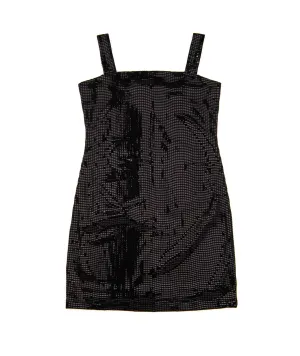 By Debra Girls Black Soft Sequin Straight Strap Dress