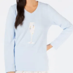 Charter Club Brushed Cotton Knit Pajama Top, Size  Medium