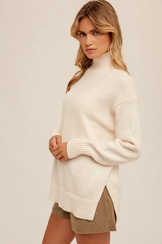Cream Turtleneck Sweater