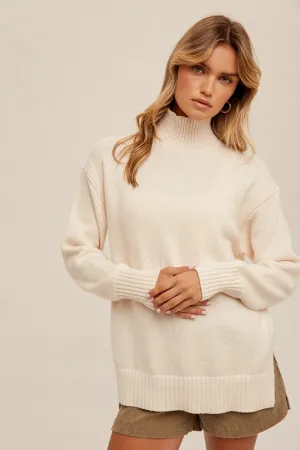 Cream Turtleneck Sweater