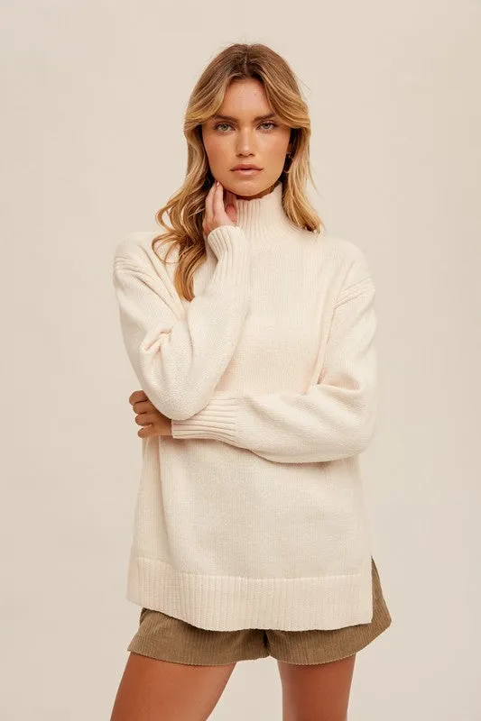 Cream Turtleneck Sweater