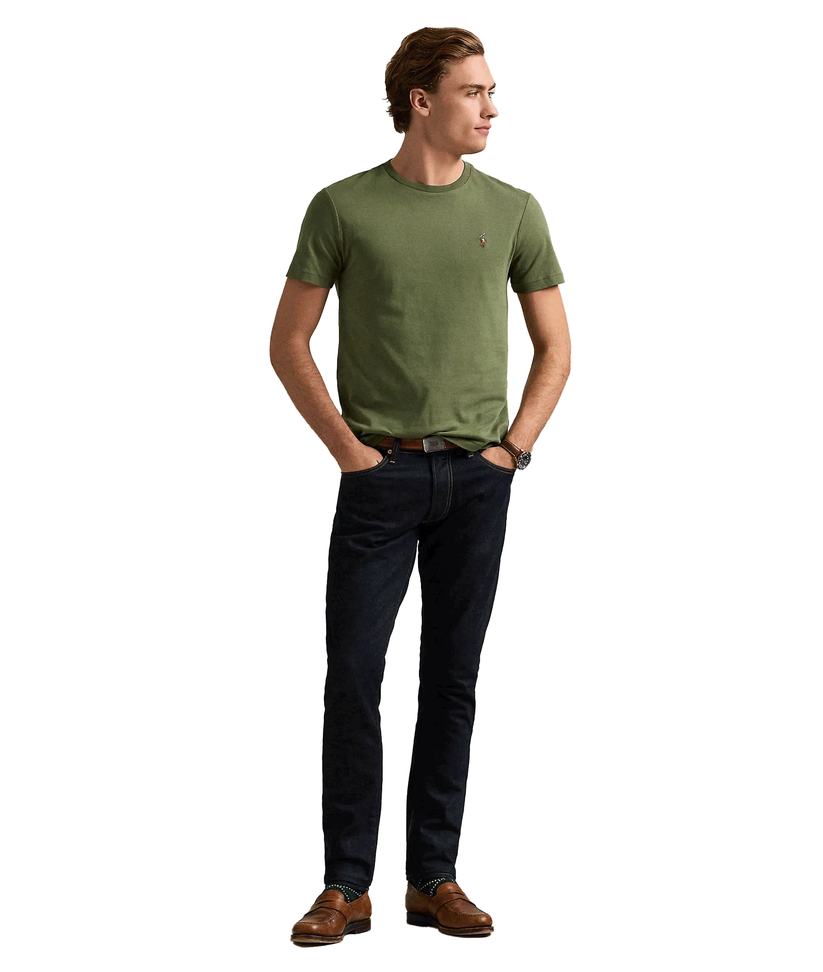 Custom Slim Fit Soft Cotton T-shirt - Green