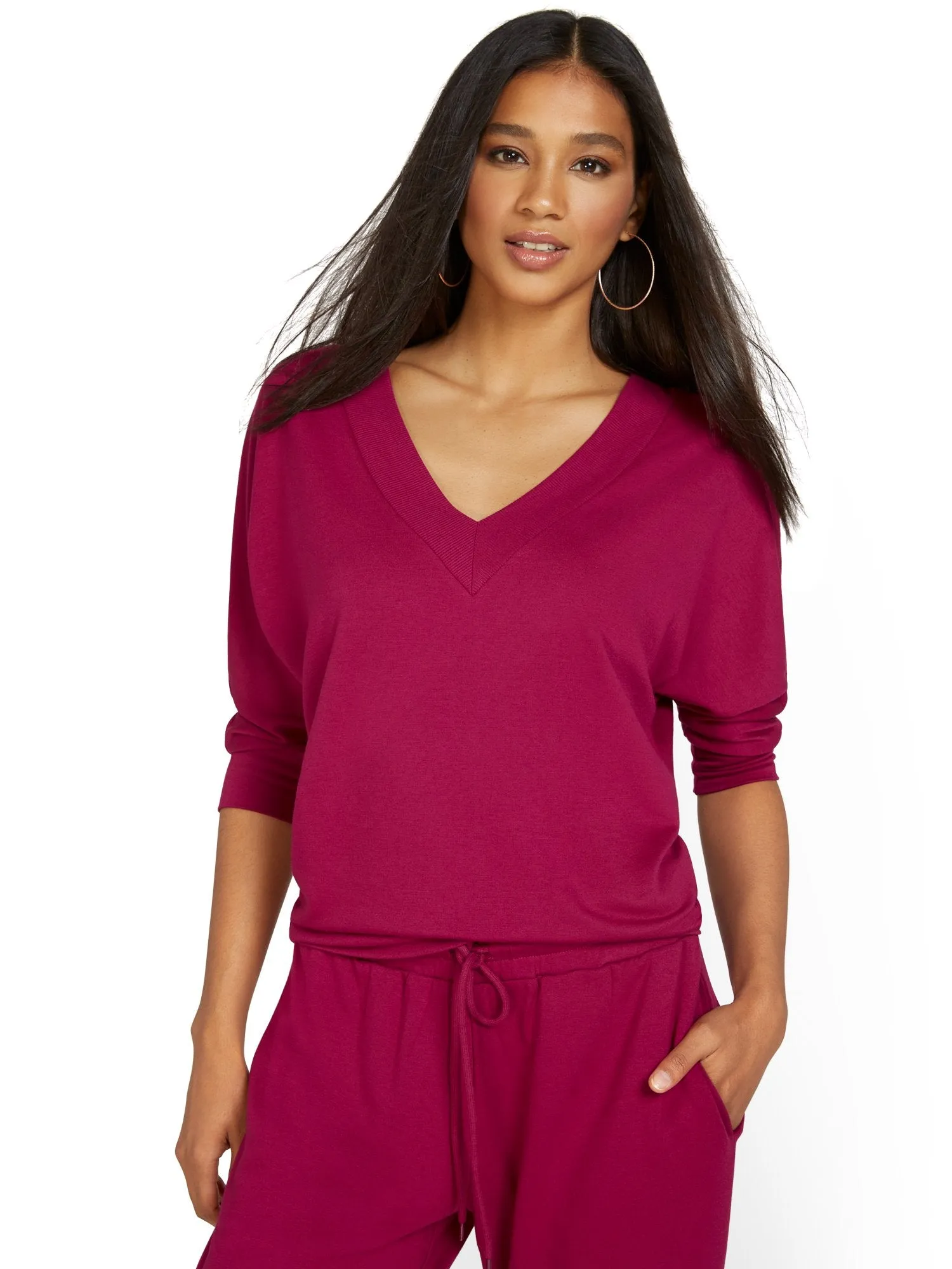 Dreamy French Terry V-Neck Pullover