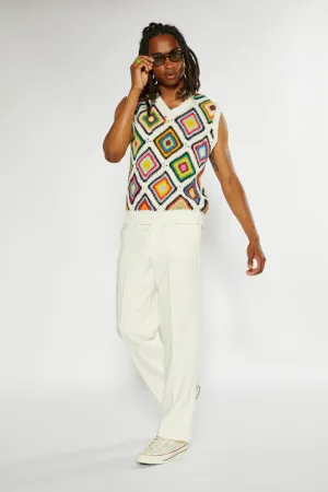 Ecru Suit Trousers In Relaxed Fit