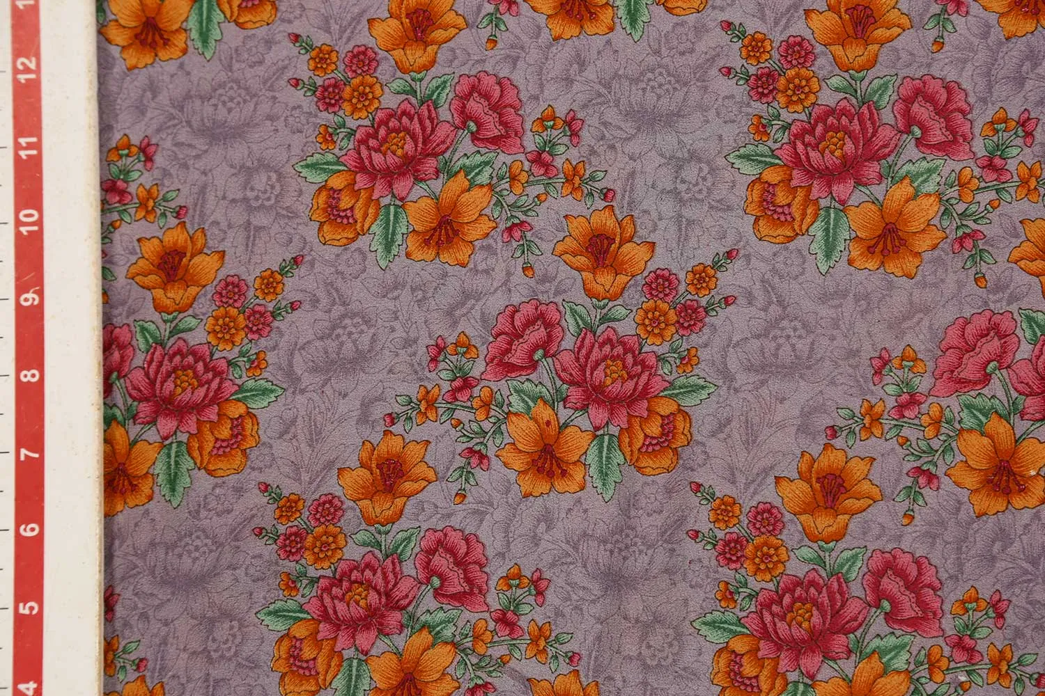 Grey 60 Gram Printed Silk Crepe Fabric