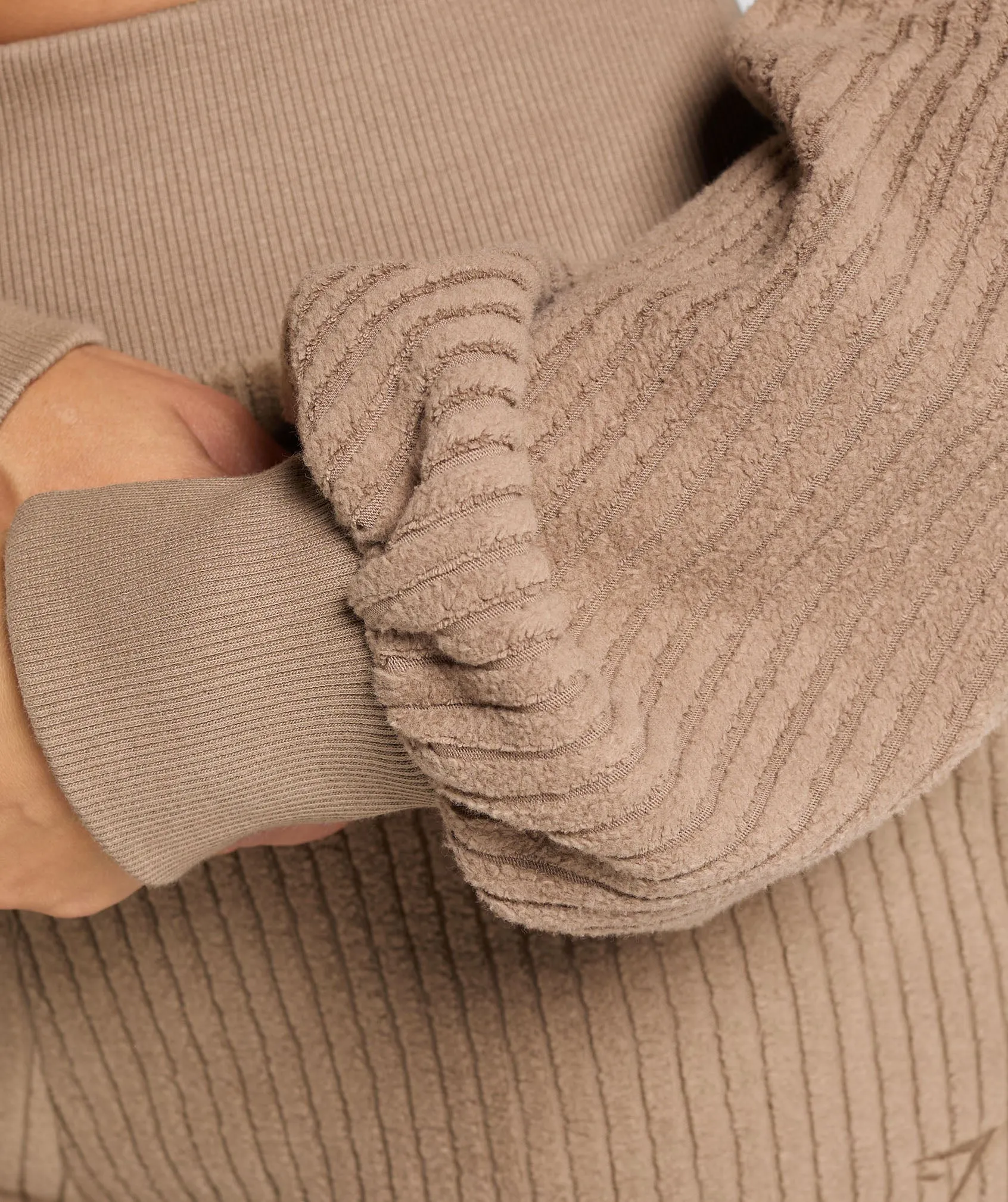 Gymshark Cropped Cord Sweater - Soul Brown