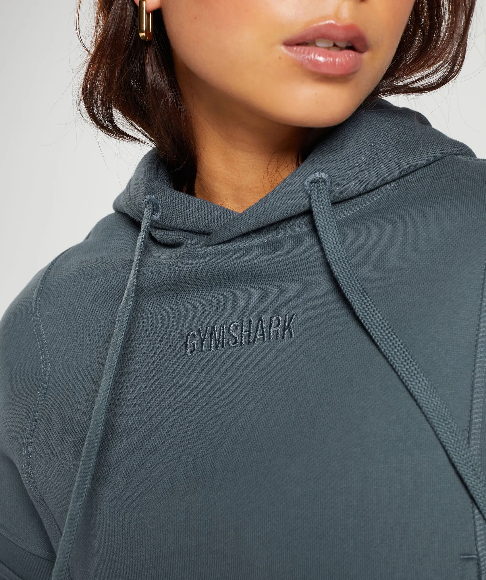 Gymshark Heavyweight Loopback Sweat Hoodie - Titanium Blue