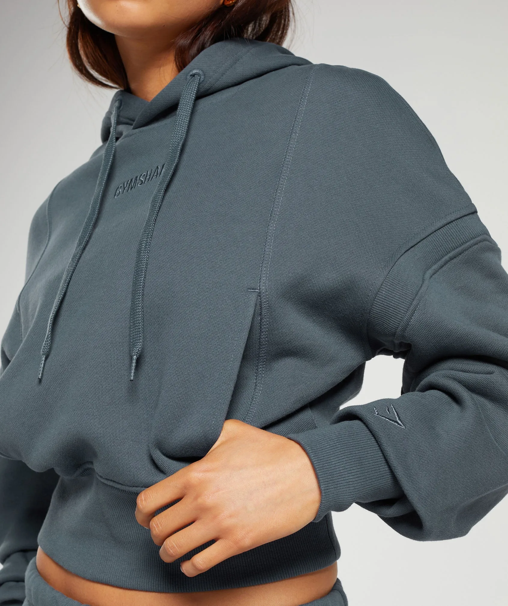 Gymshark Heavyweight Loopback Sweat Hoodie - Titanium Blue