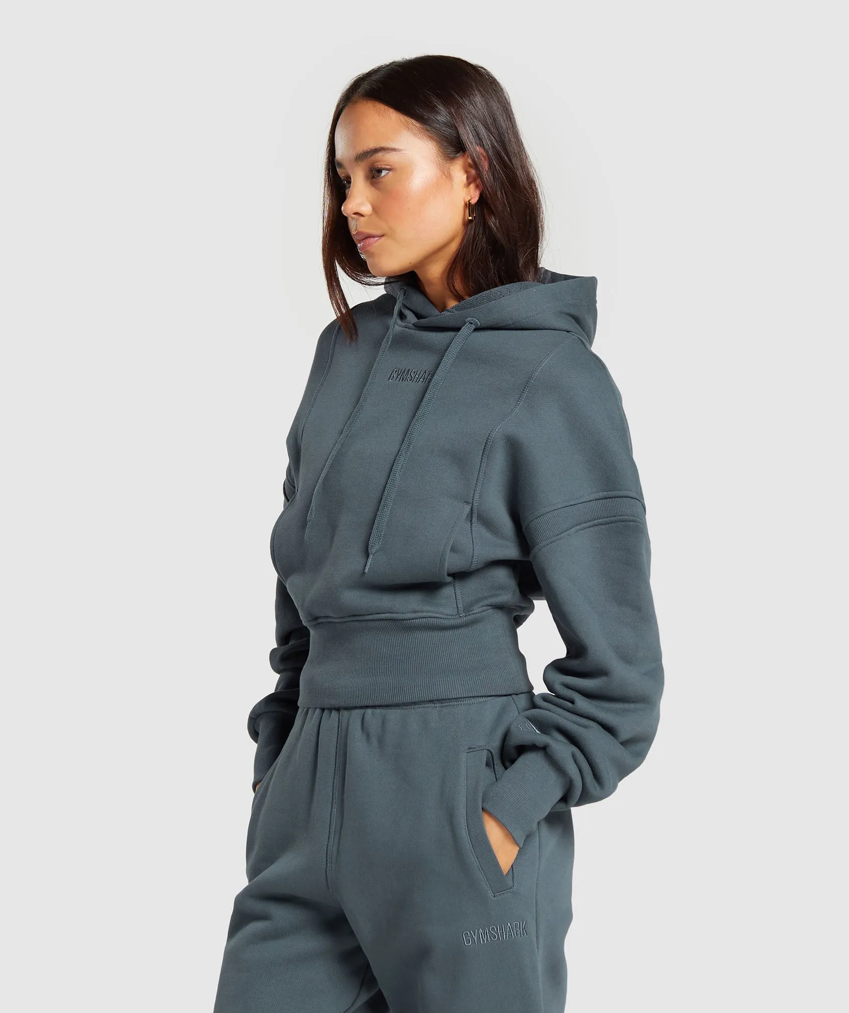 Gymshark Heavyweight Loopback Sweat Hoodie - Titanium Blue