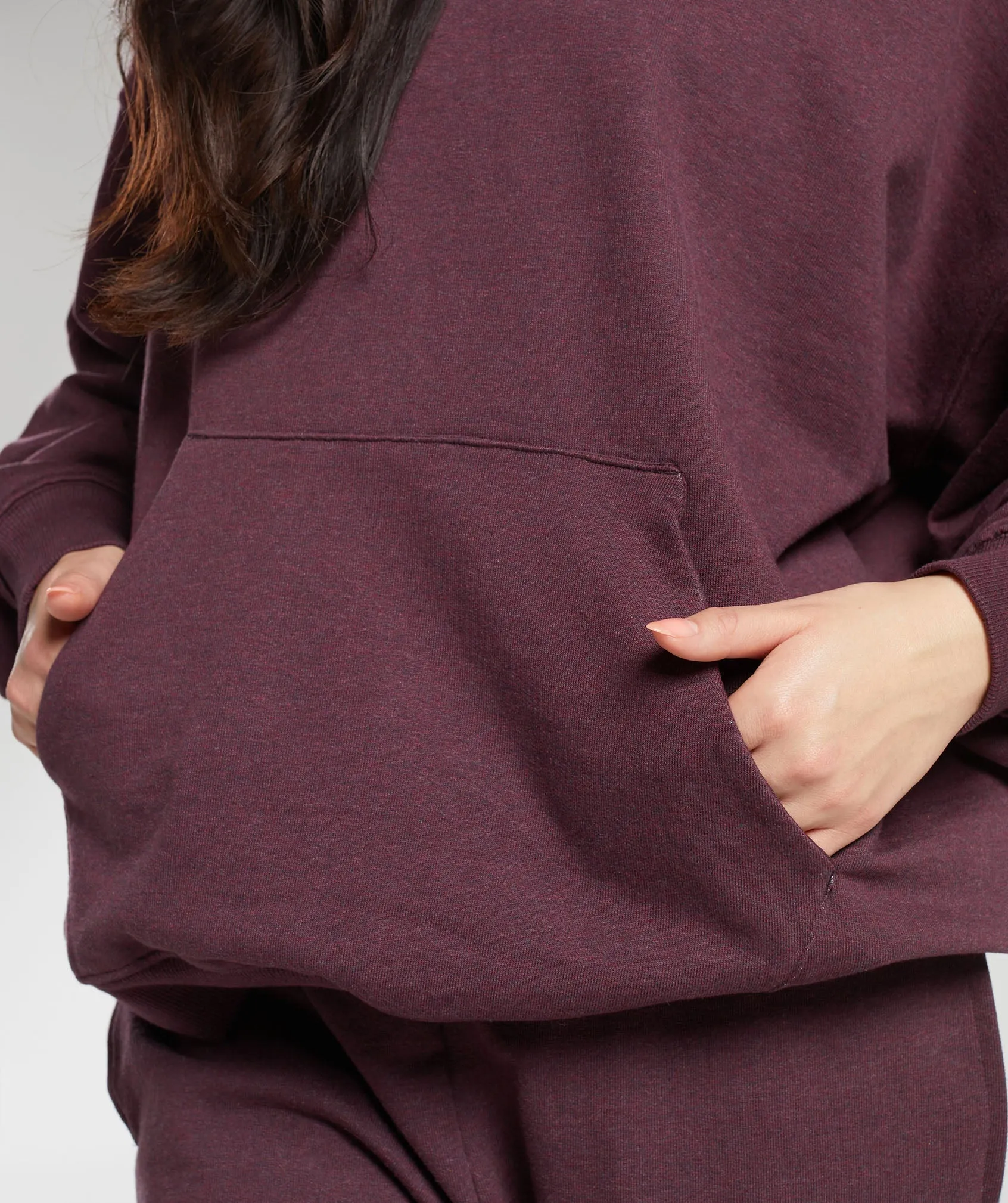 Gymshark Rest Day Sweats Hoodie - Deep Plum Marl