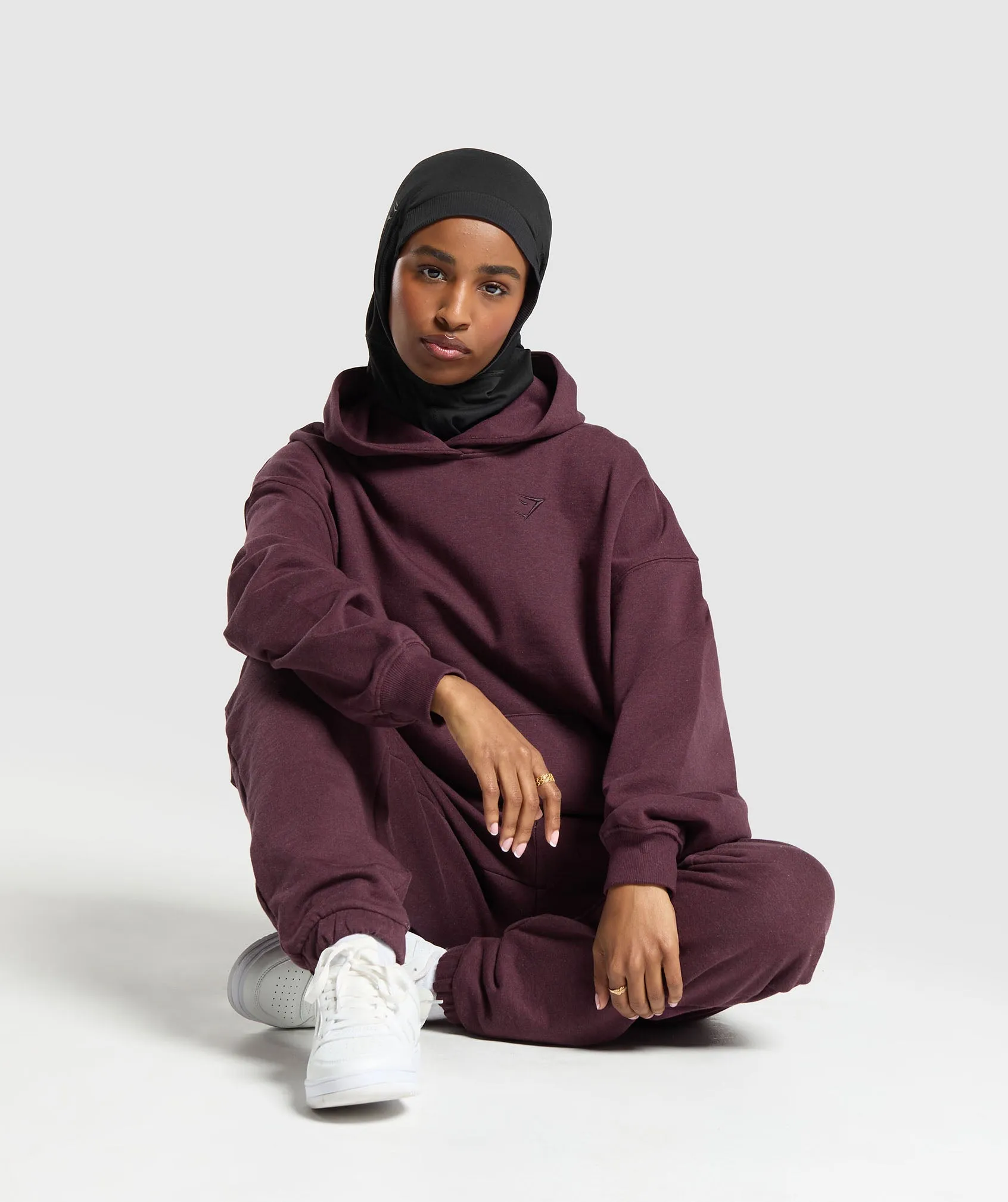 Gymshark Rest Day Sweats Hoodie - Deep Plum Marl