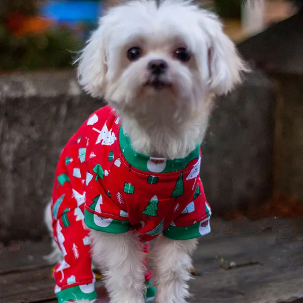Handmade Cotton Pajamas - Festive Trees