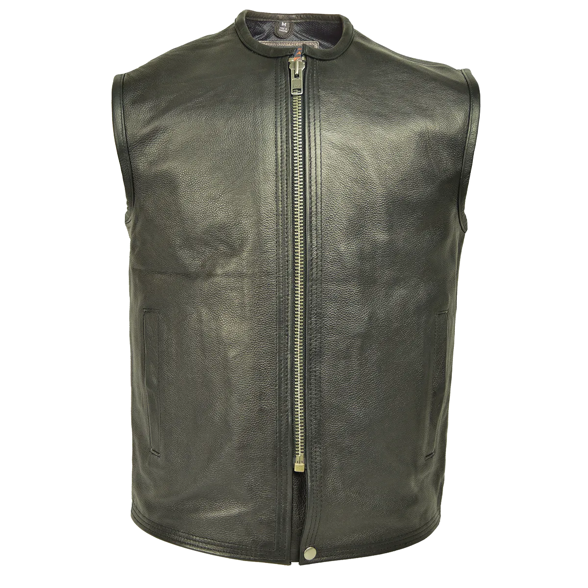 HMM932 Men's Naked Leather Premium Vest with Plain Sides
