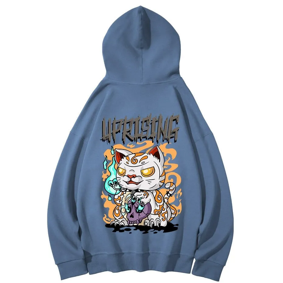Hoodies, Sweatshirts Black Cat Satanic Fashion Punk Rock men Clothing Gothic Goth Oversized Ladies Satan Tops streetwea