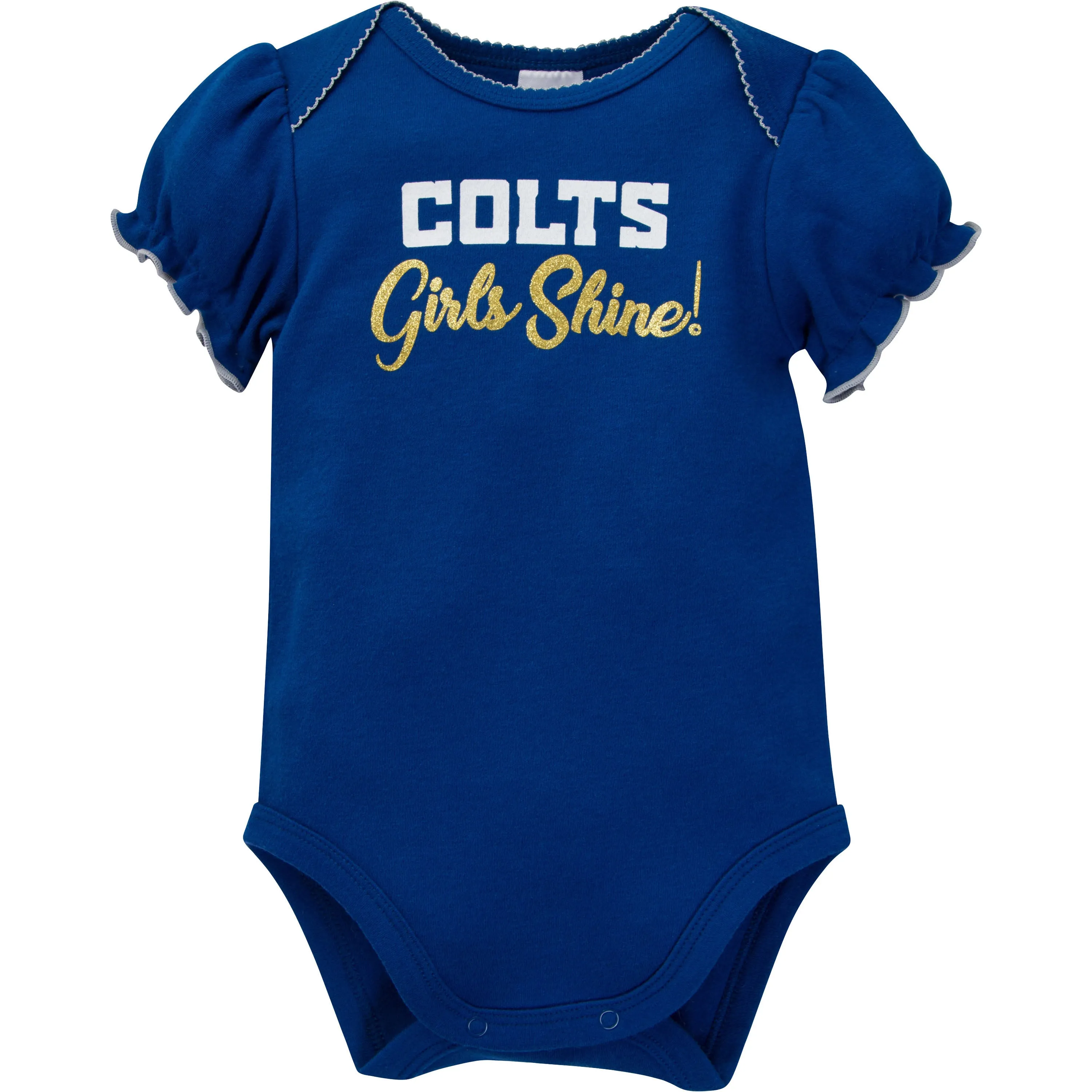 Indianapolis Colts Girls Shine 3 Pack Short Sleeved Bodysuit Set