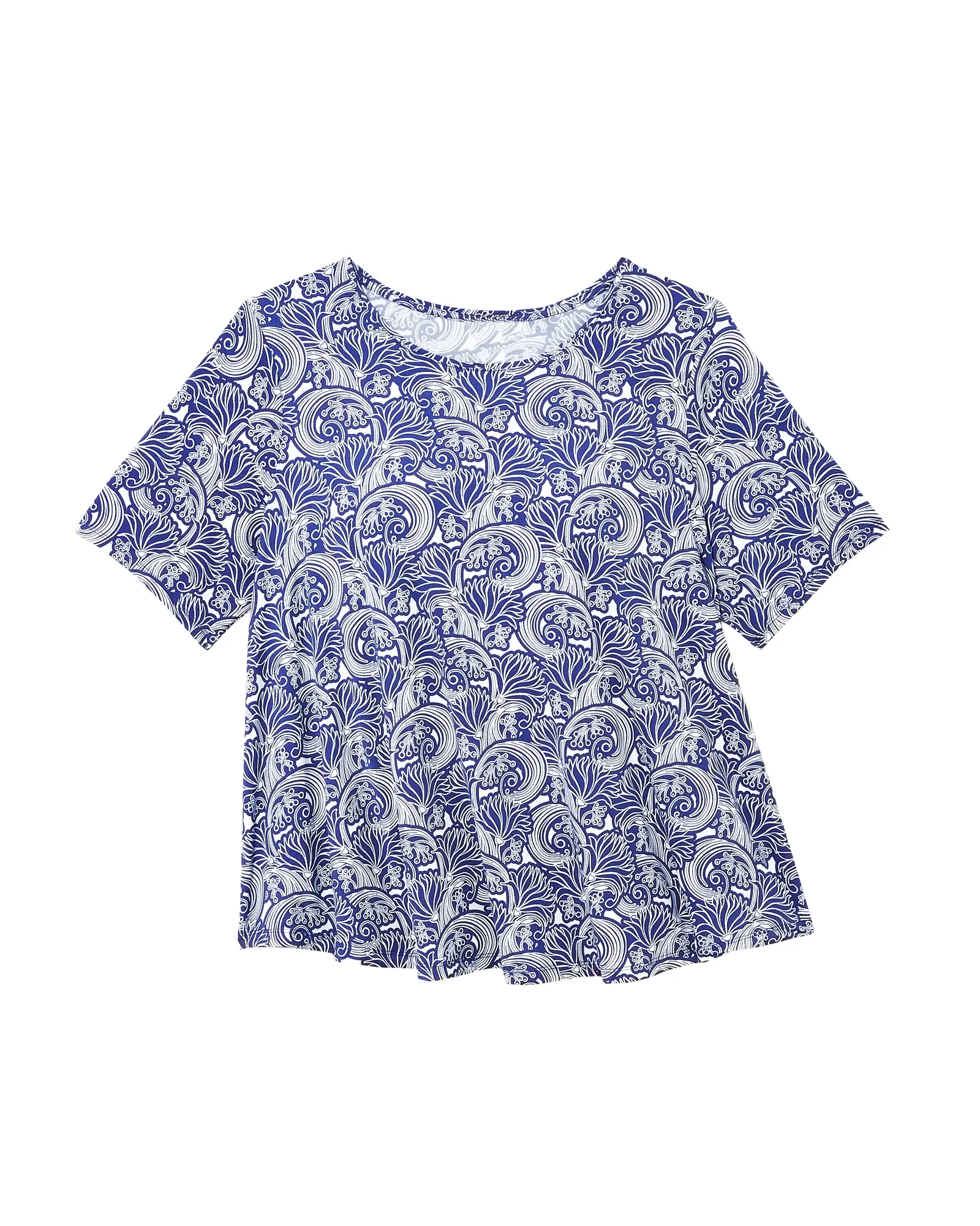 Janet Knit Tee | Royal Blue / White