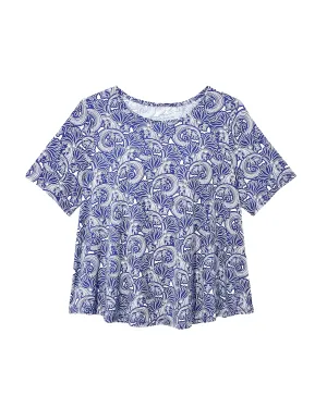 Janet Knit Tee | Royal Blue / White