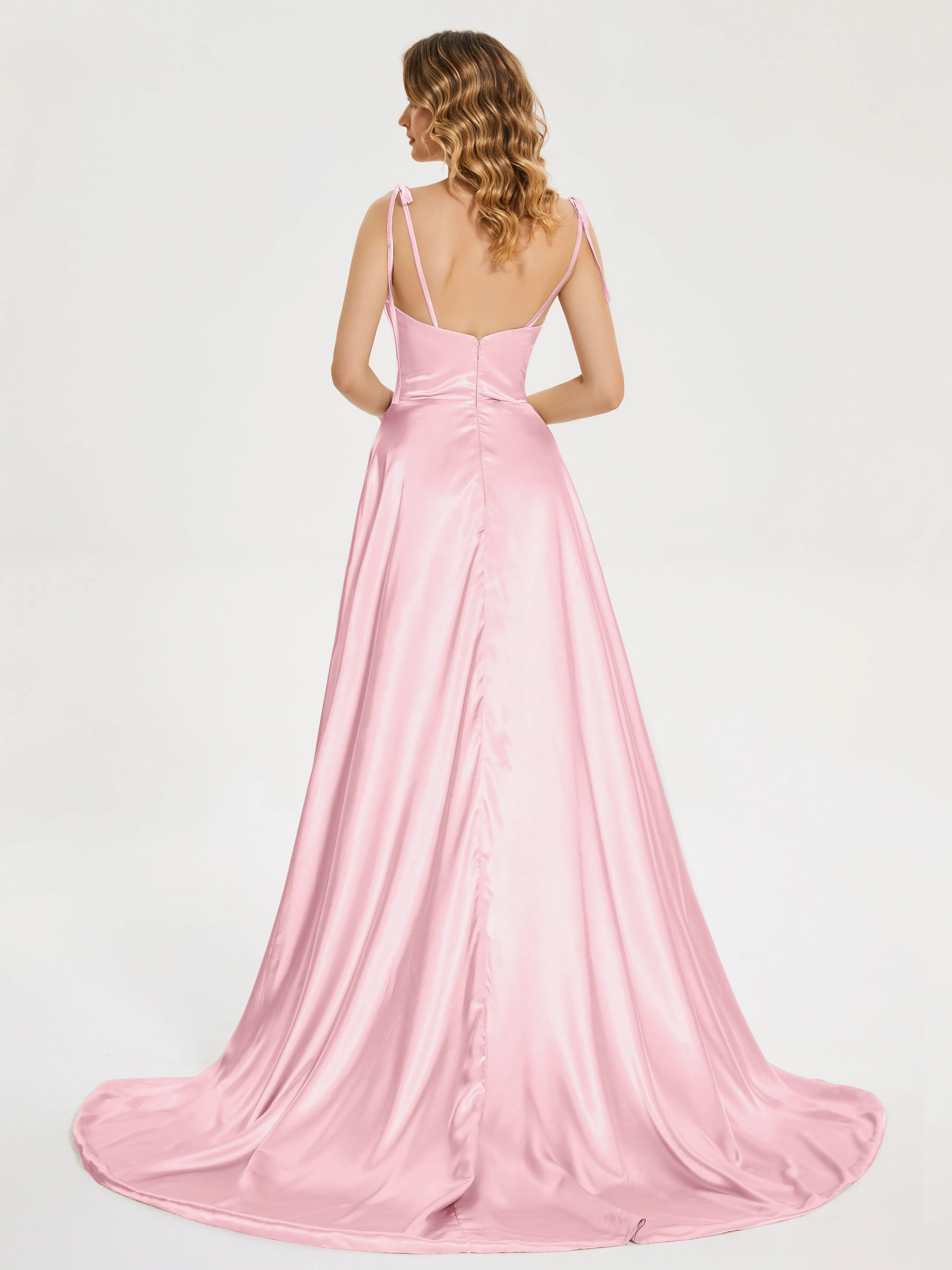 Kamila Cowl Court Train Soft Satin Dresses
