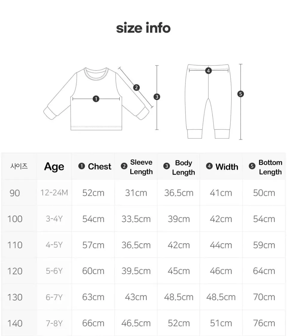 Korean Kids Jacquard Pajamas Set-Daisy duck