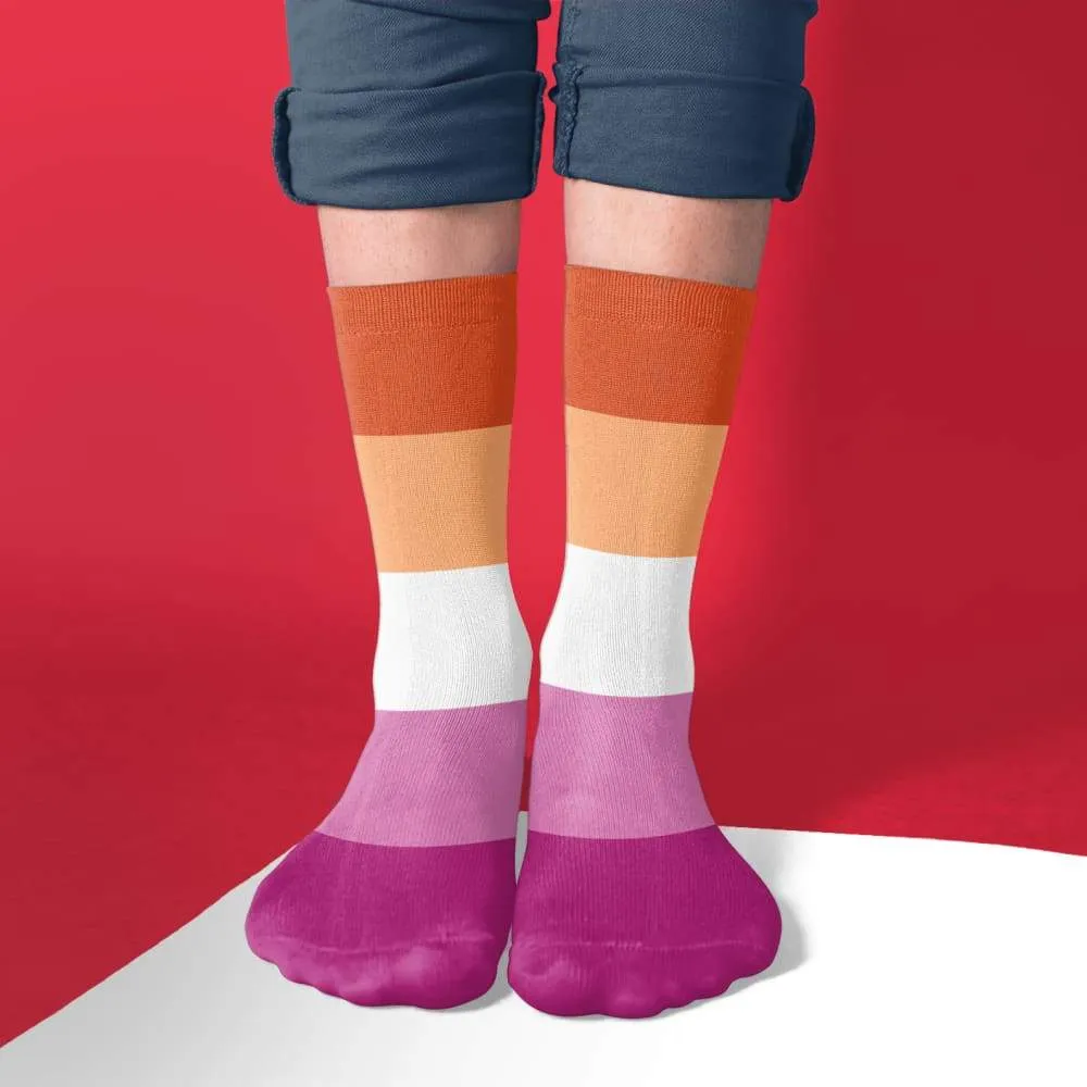 Lesbian Flag Socks