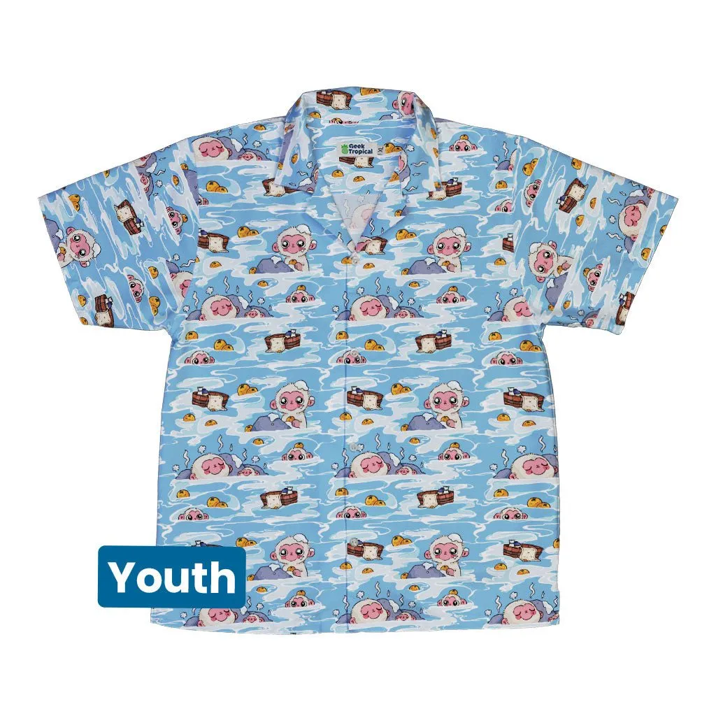 Onsen Snow Monkeys Youth Hawaiian Shirt