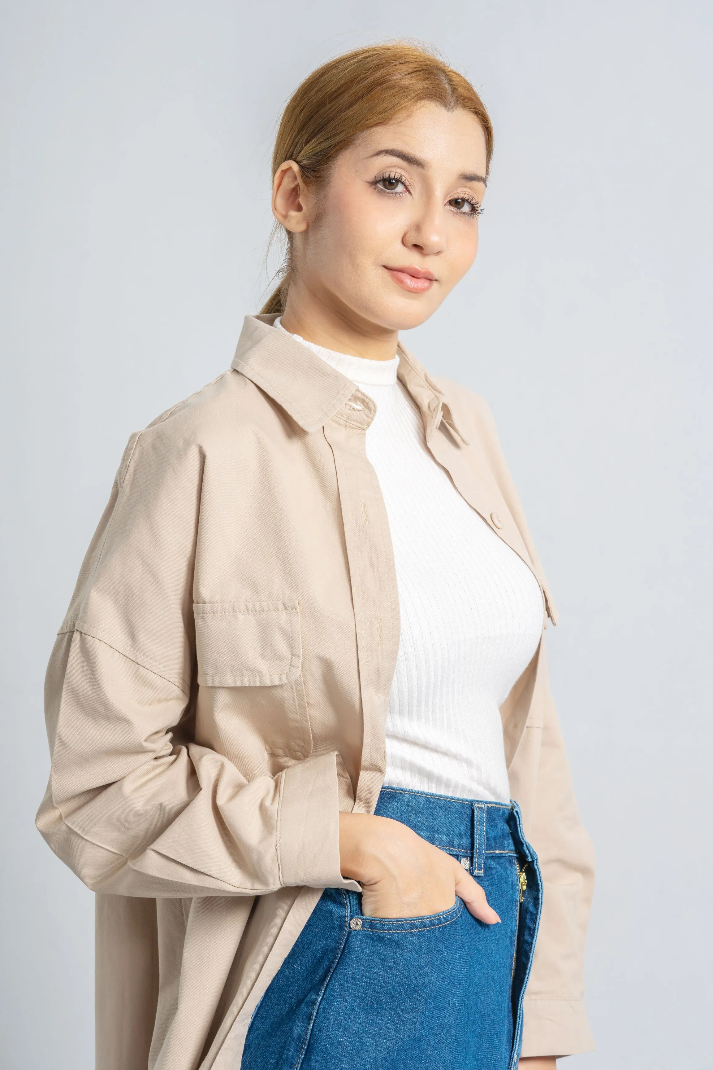 Oversized Overshirt With Pockets