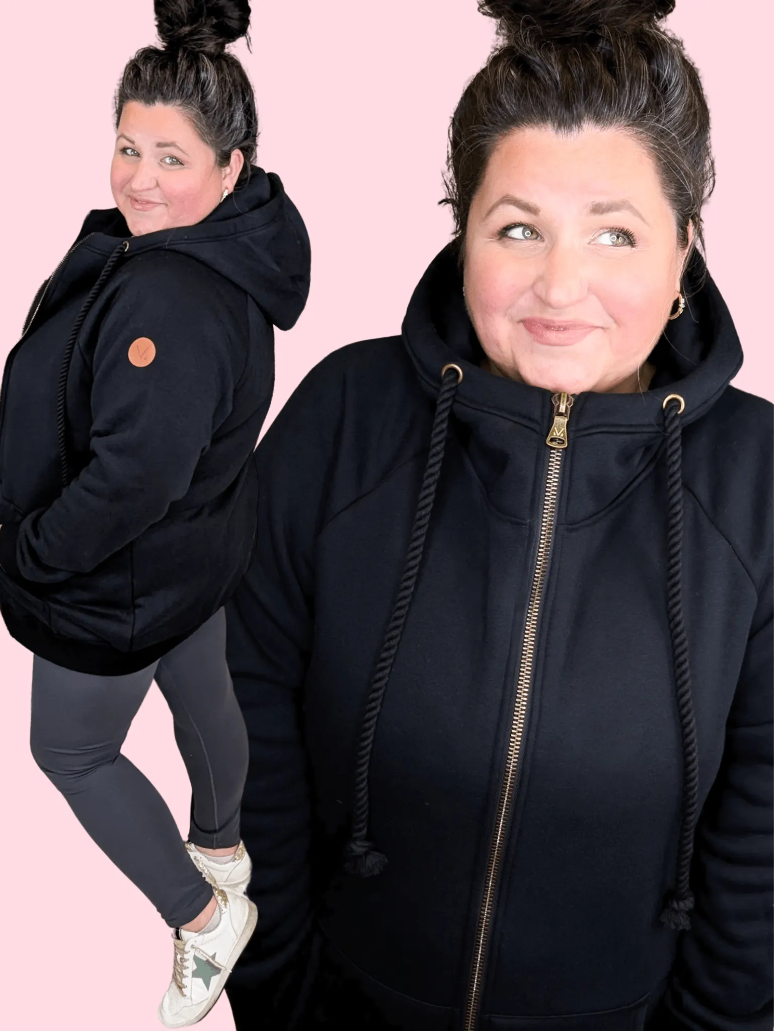 PHC- Heavyweight Full Zip Hoodie in Black
