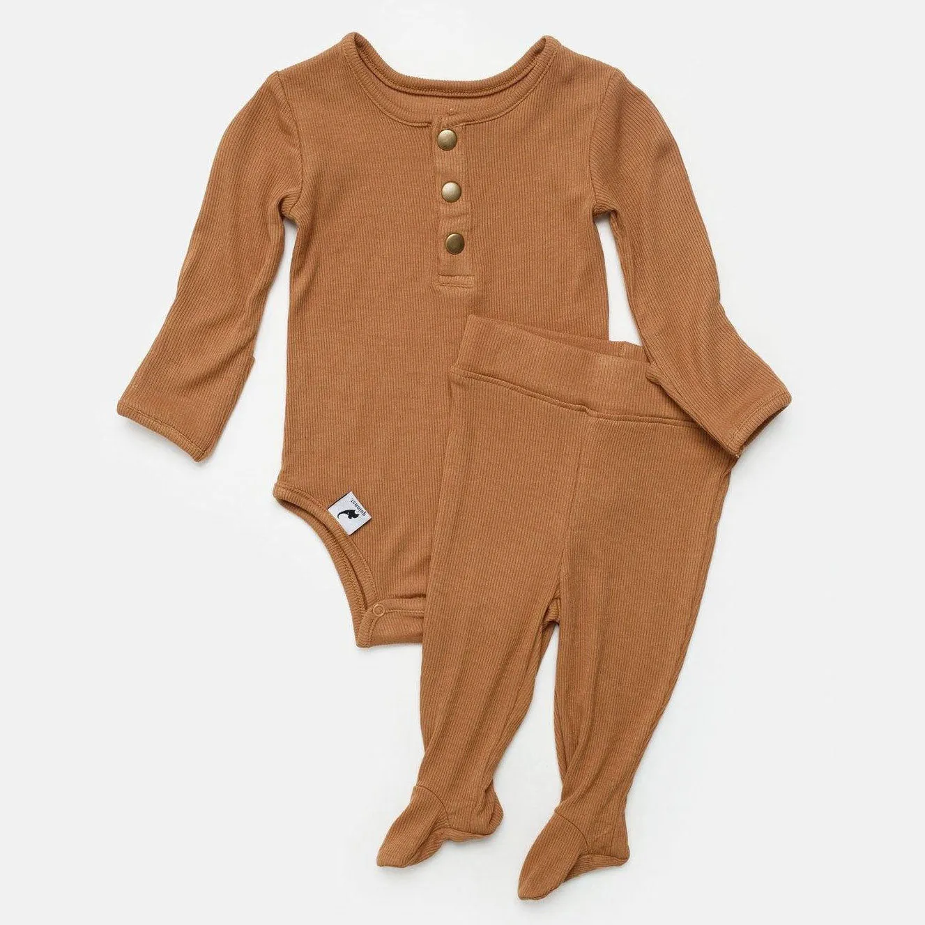 Ribbed Two-Piece Set - Camel