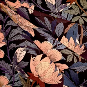 See You at Six Pasture Rose Floral French Terry Black
