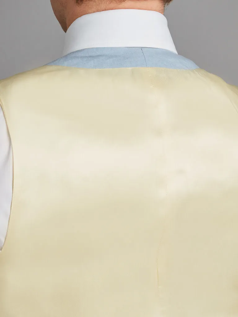 Single Breasted Linen Vest - Pale Blue