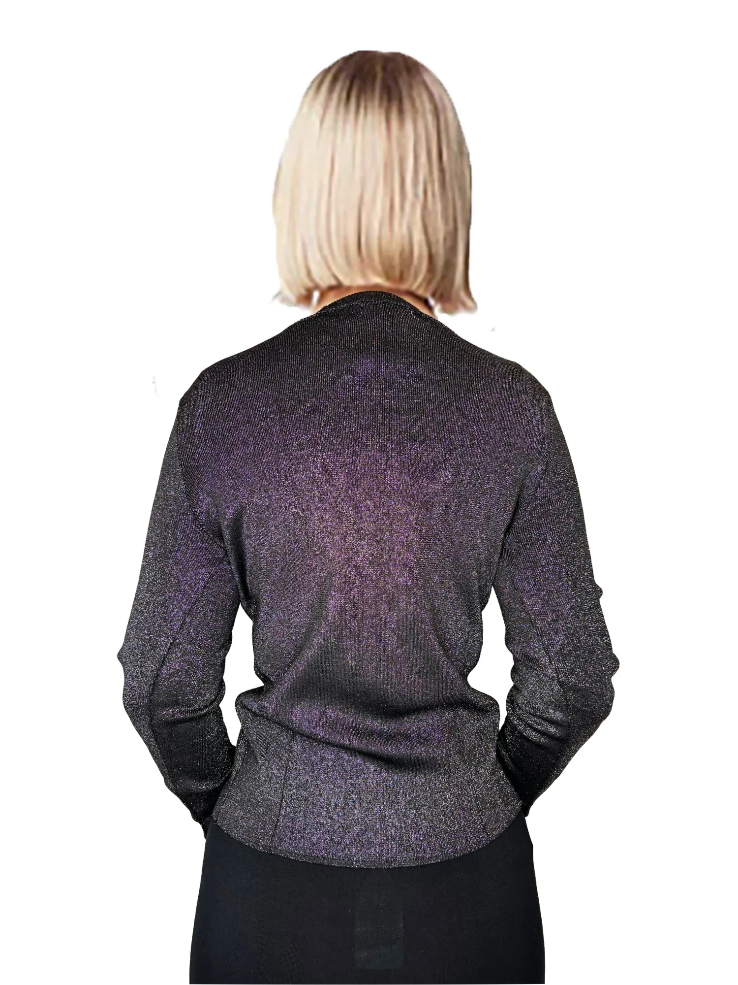 So Sweet Metallic Button Cardigan