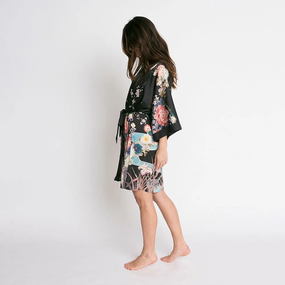 Spring Floral Short Kimono Robe