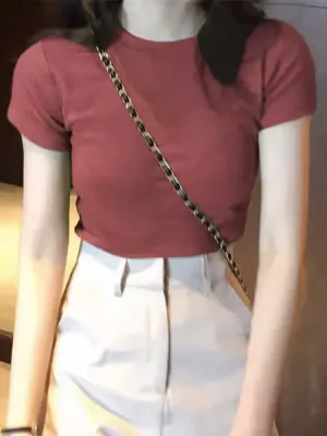 Summer Solid Tee Women's Top