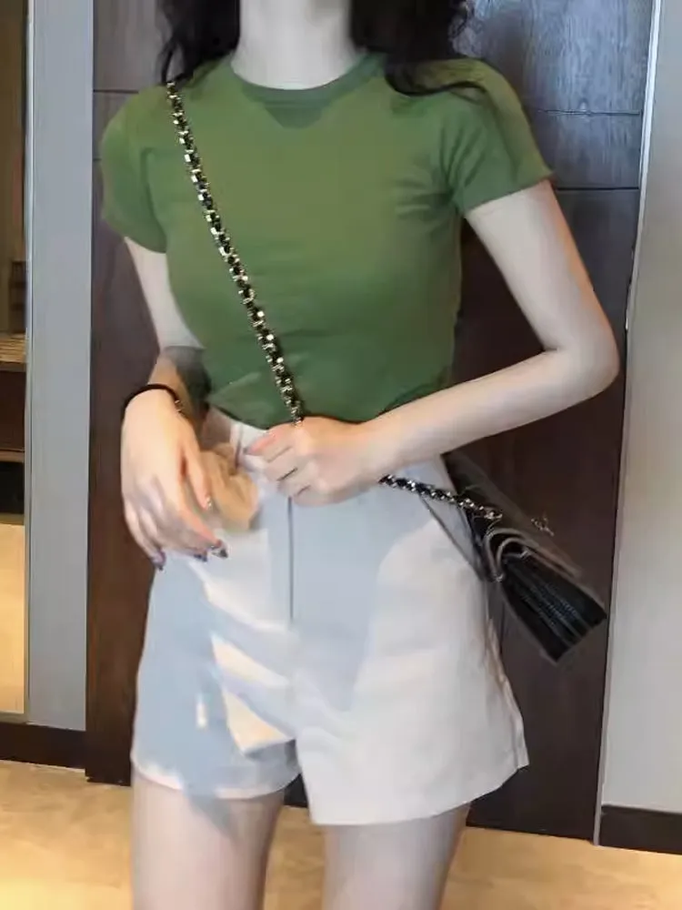 Summer Solid Tee Women's Top