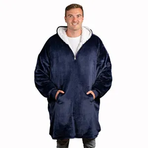 Trekki Oversized Hoodie Blanket Sweatshirt, Wearable Blanket Hoodie Men Women with Zip, Comfy Fleece Hooded Blanket Adult