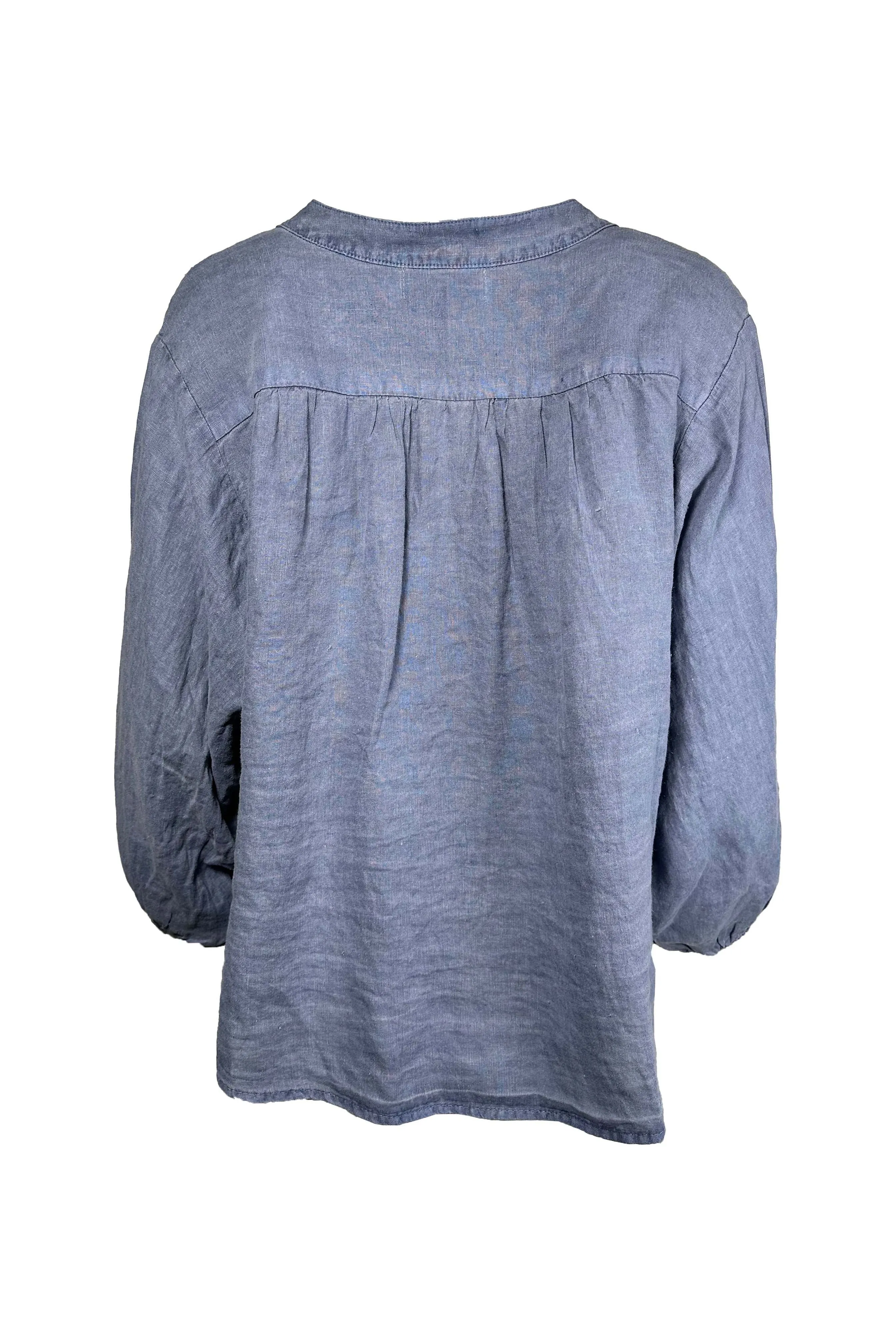 Velvet by Graham & Spencer Avis 06 Woven Linen Blouse | Blue Haze